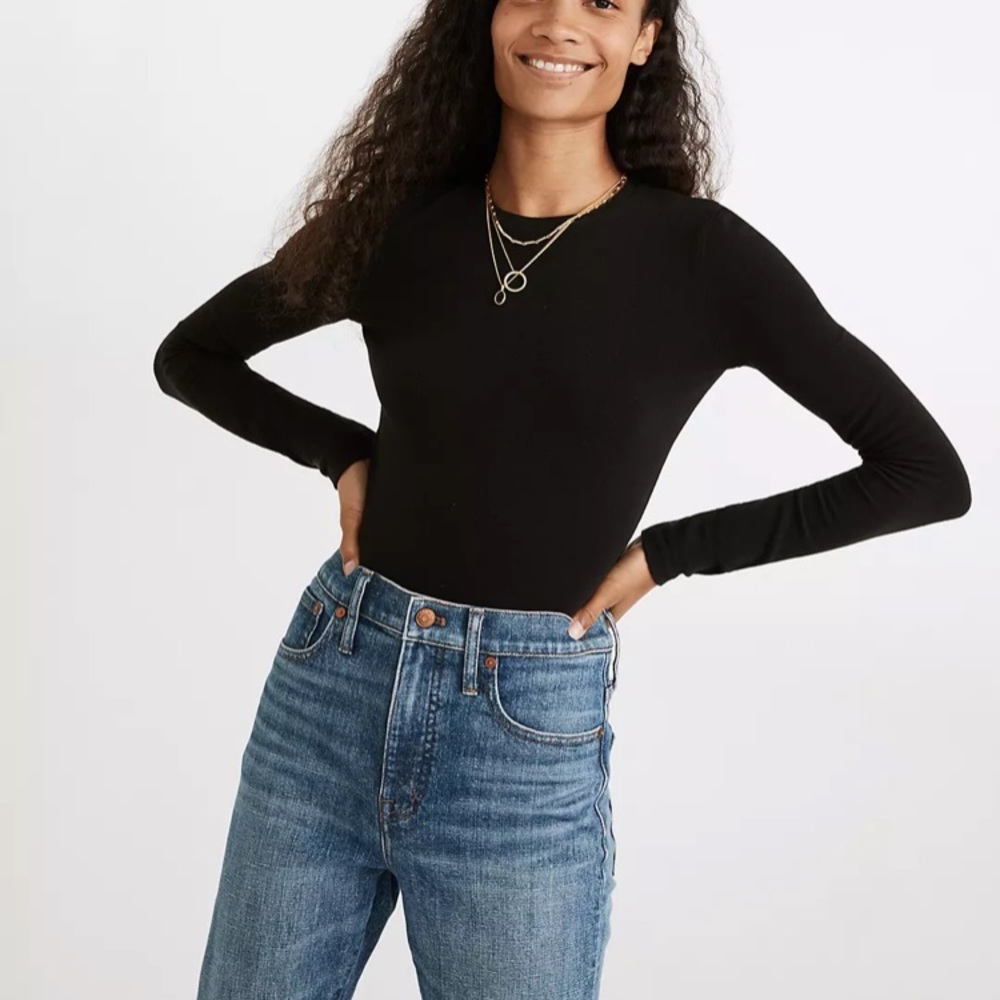 Madewell crew neck thong bodysuit NWT